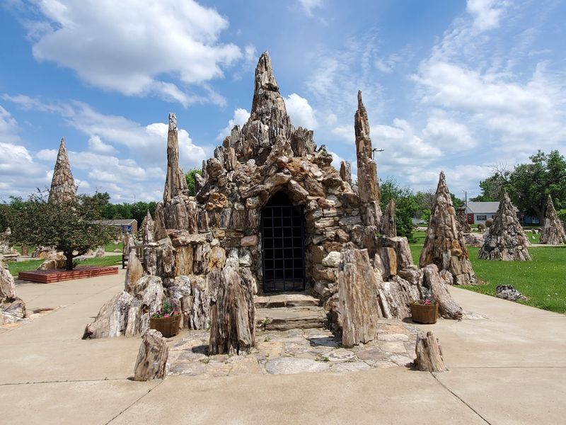 A Petrified Wood Castle Sits Beside The Museum