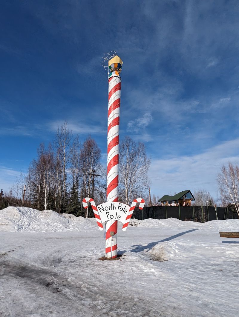 Candy Cane Streetlights Set The Mood Before You Even Park