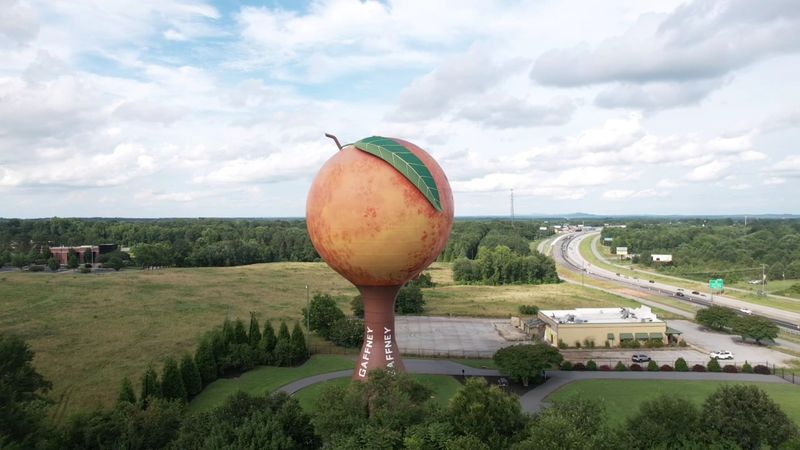 You Will Spot This Giant Peach Long Before You Reach It