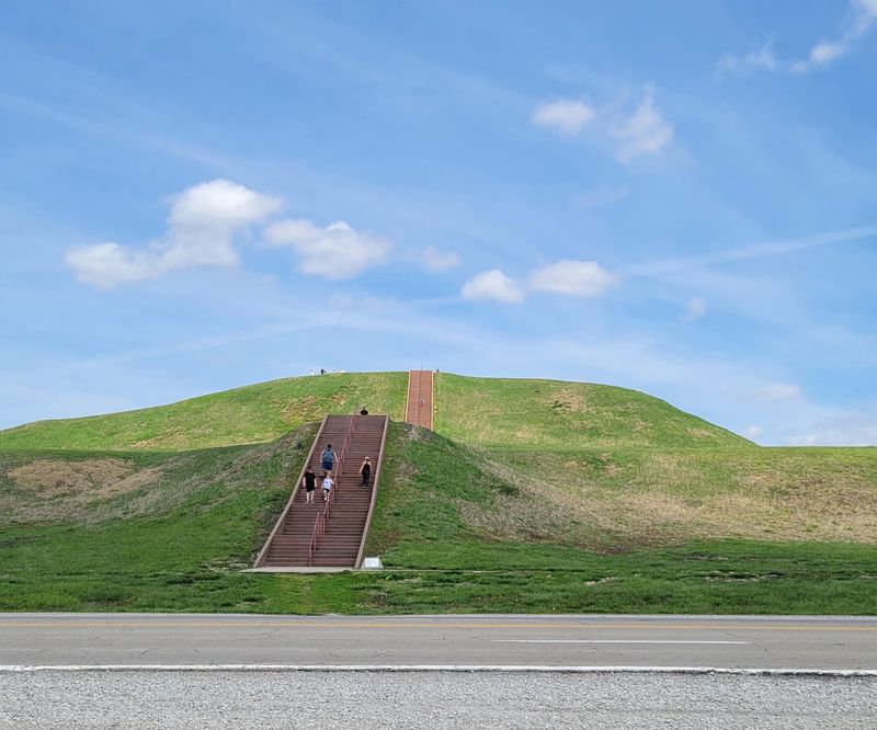 Monks Mound Towers Above The Landscape As An Ancient Engineering Marvel