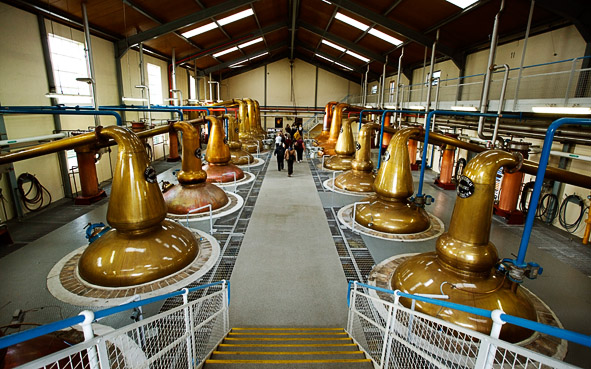 Whisky Stills in the Still Room at Glenfidich Whisky Distillery. (Photo: Paul Tomkins)