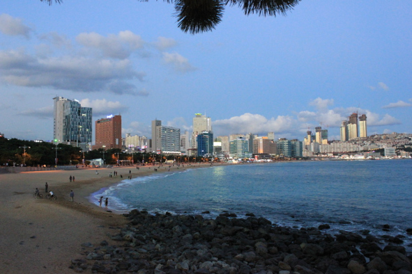 View of Haeundae Beach from Dongbaek Park (Photo: Jeff Rindskopf)