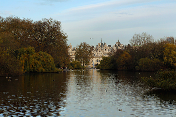 View down the lake towards the Royal Horseguards (Photo: Paul Stafford)