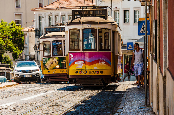 A typical tram scene in Alfama Photo: Mat's Eye via Flickr)