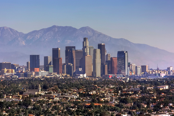 The downtown Los Angeles skyline (Photo: Air Butchie Photography via Flickr)