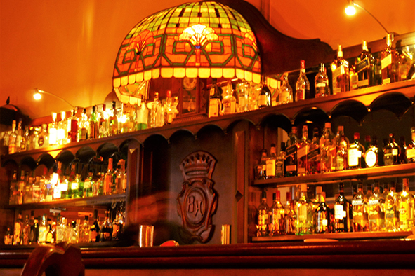 Mancera's elegant wooden-paneled bar (Photo: Peter Noyce)