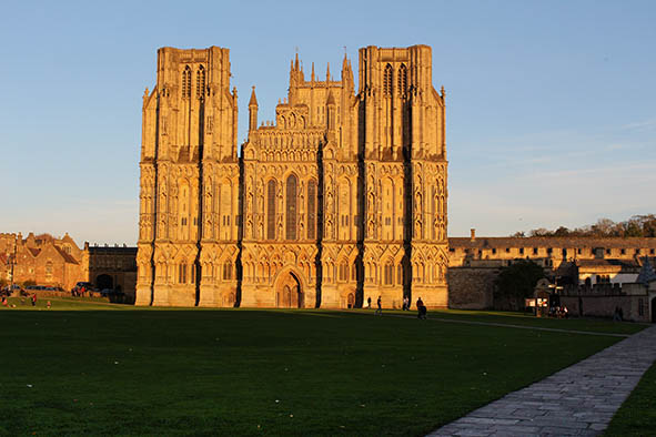 Sunset on the West Front of Well Cathedral (Photo: Paul Stafford)