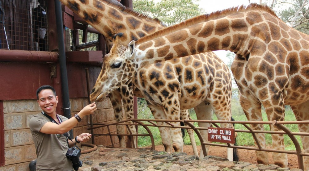 Feeding the giraffes at the center (Photo: Giraffe Centre)