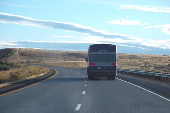 Greyhound on the road (Photo: Richard Bauer via Flickr)