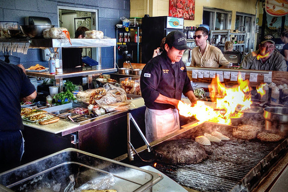 The grill at Local Oceans Seafood (Photo: Skip Plitt via Flickr)
