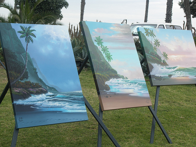 Paintings at Santa Barbara’s Art Walk (Photo: Tony Zeoli via Flickr)