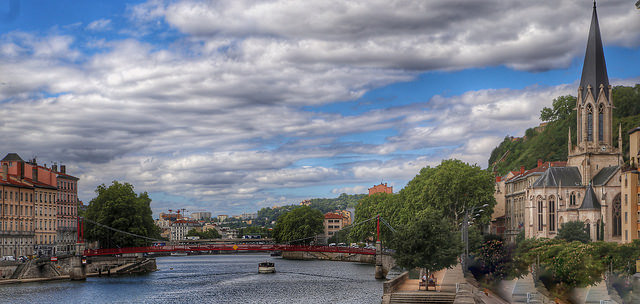 A view over the River Saône in Lyon