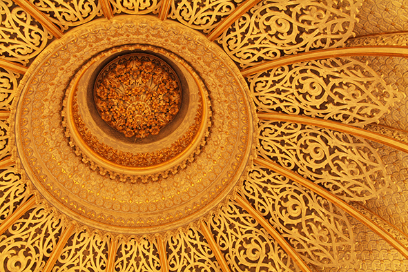 Gorgeous decoration of the inside of one of the cupolas of the Palace of Monserrate in Sintra (Photo: Paul Stafford)