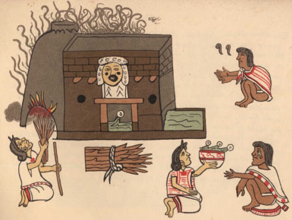 Temazcal depicted in an Aztec codex (Photo: Wikipedia.org)