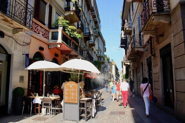 A typical street scene in Brera, Milan, photo by Tracy Kaler
