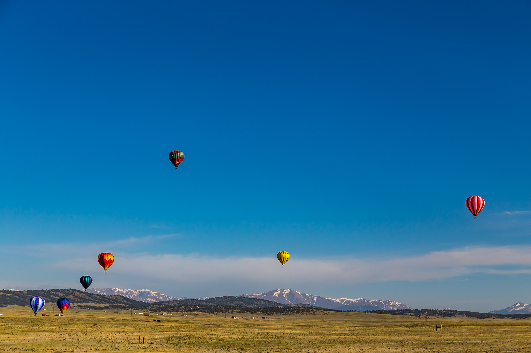Enjoy a balloon ride over the Rocky Mountains