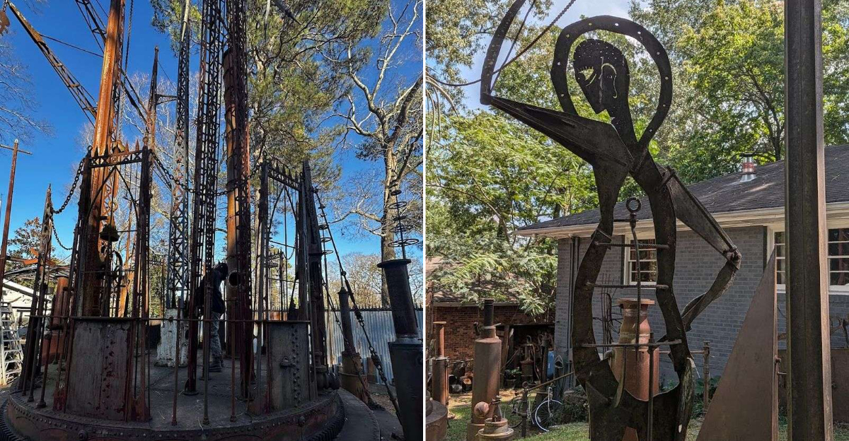 This Georgia Garden Turns Metal Sculptures Into A Steampunk Wonderland