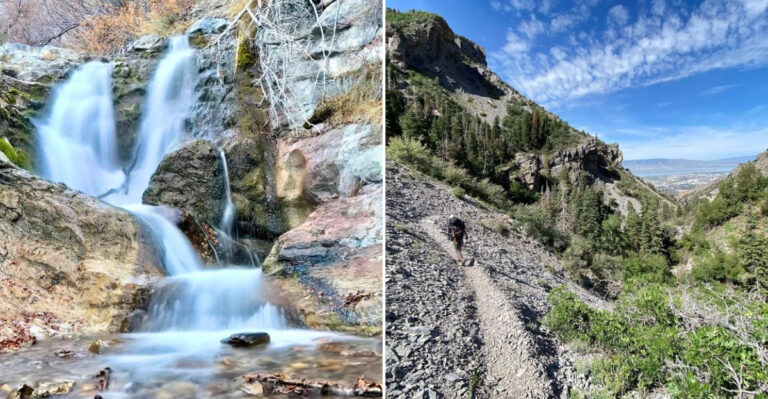 This Easy Utah Waterfall Hike Rewards You With A Stunning 50-Foot Cascade