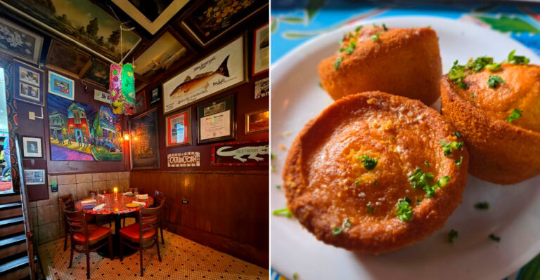This Colorful New Orleans Restaurant In Louisiana Serves A Savory Cheesecake Made With Shrimp And Alligator Sausage