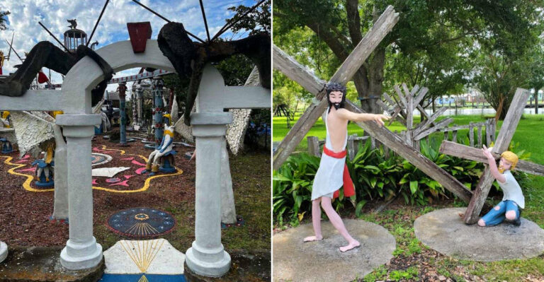 This Concrete Army Of Angels Rises Beside A Quiet Louisiana Bayou