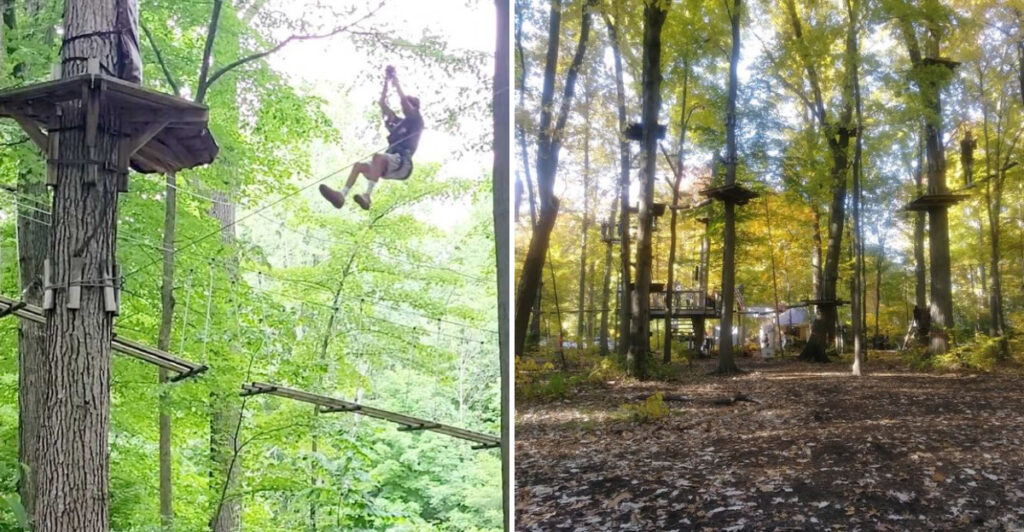 This Michigan Treetop Adventure Tests Your Courage On Ziplines Up To 35 Feet Above The Ground