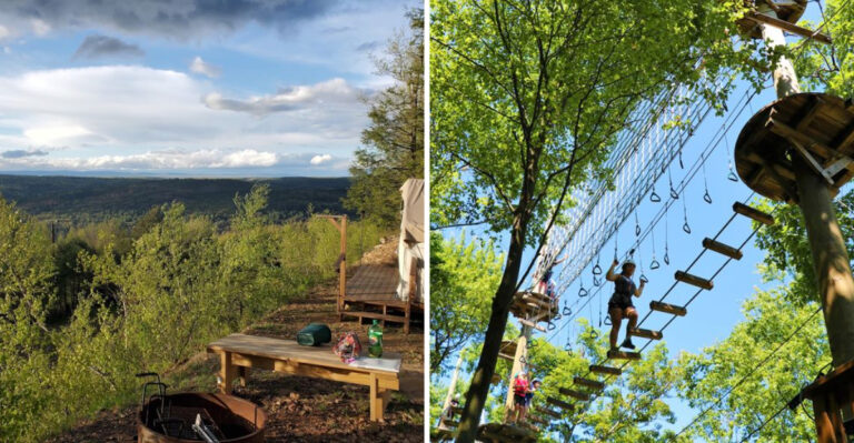 This Pennsylvania Adventure Park Sends You Above The Mountainside On Ropes And Ziplines