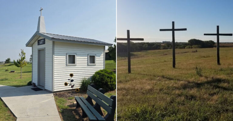 Tucked Away In Kansas, This Tiny Chapel Offers A Peaceful Stop Any Time Of Day