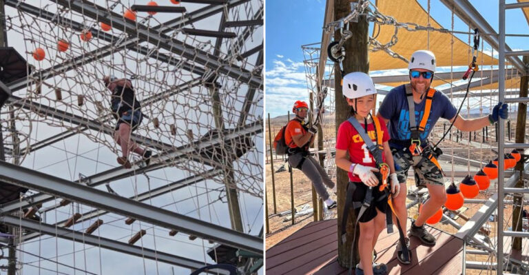 Three Ziplines Carry Riders Above A Southern Utah Adventure Course Near Zion