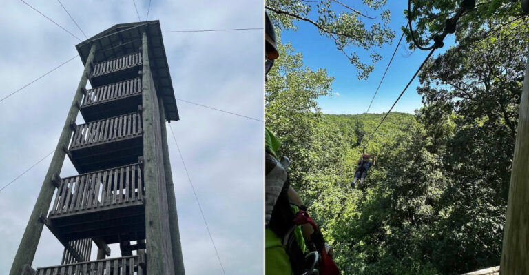 This Kansas Zipline Reaches Nearly 55 MPH After A Climb Up A 65-Foot Tower