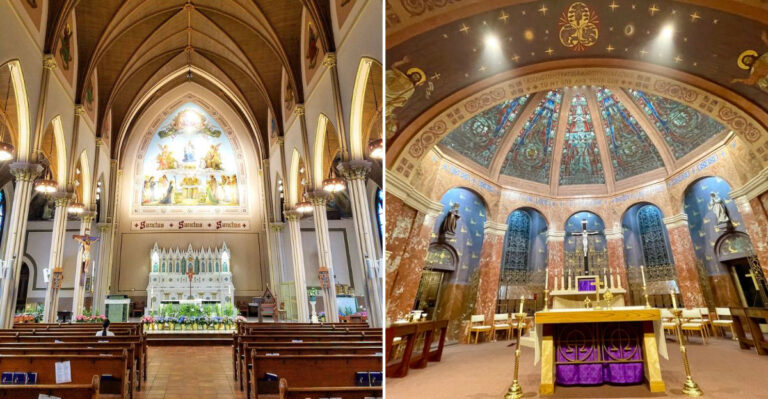 10 Iowa Churches Known For Stunning Altars, Murals, And Painted Ceilings