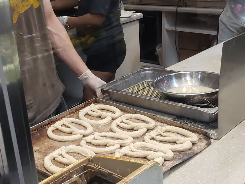 This Pennsylvania Pretzel Bakery Twists Every Soft Pretzel by Hand in an Open Kitchen