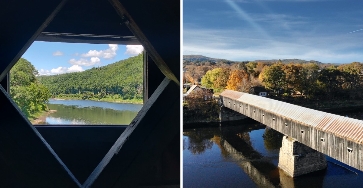 This Historic Vermont Covered Bridge Still Carries Traffic Between Two Small New England Towns