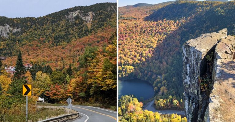 This New Hampshire Mountain Notch Squeezes A Two-Lane Road Between Towering Cliffs