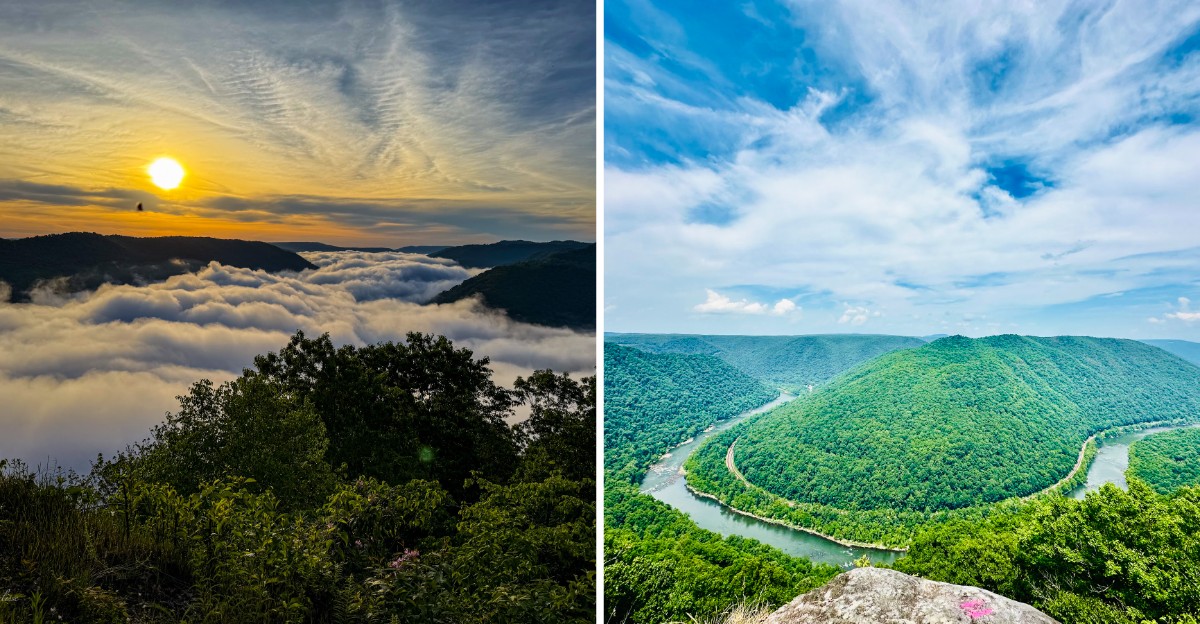 This West Virginia Overlook Sits 1,400 Feet Above The New River Gorge With Views That Stretch For Miles