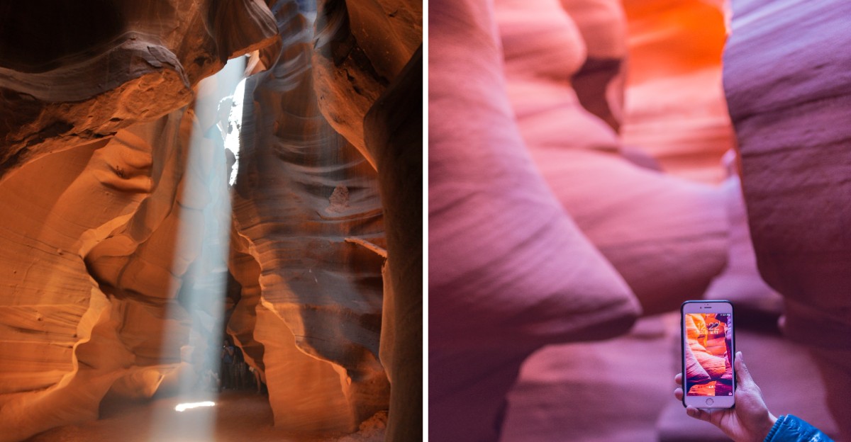 This Arizona Slot Canyon Glows Orange And Pink When Midday Sunlight Beams Through Its Narrow Walls
