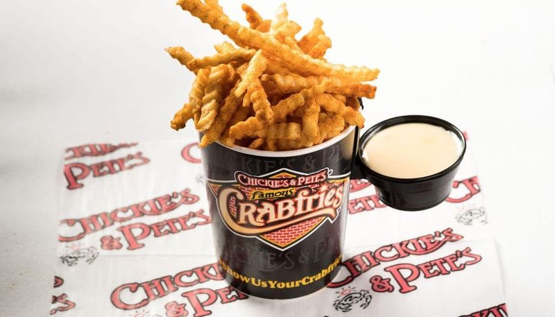The Original Chickie’s & Pete’s on Robbins Street in Philadelphia Still Serves Its Signature Seasoned Crab Fries With Cheese Sauce