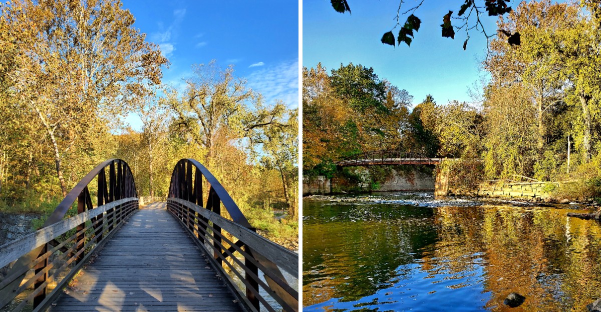 This Ohio Scenic Train Rolls Through A Valley Ablaze With Fall Foliage