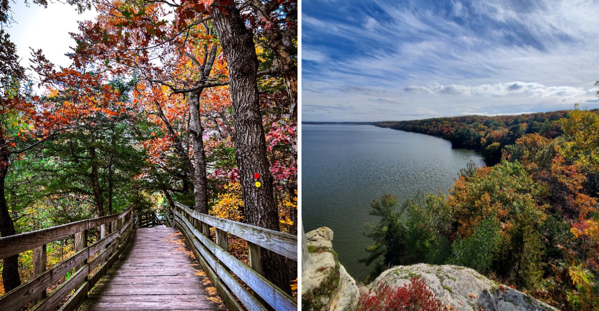 This Illinois Park Has Sandstone Canyons And Waterfalls And Fall Color Fills Every Overlook