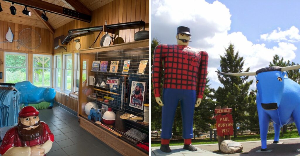 This Minnesota Town Has Greeted Visitors With Giant Statues Of Paul Bunyan And Babe The Blue Ox For Generations